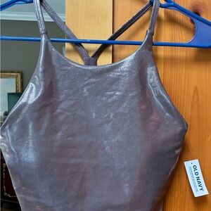 OLD NAVY Shimmering Silver/taupe Tank Top